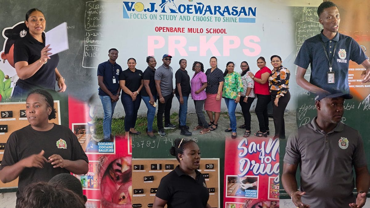 Politie geeft voorlichting aan leerlingen VOJ Koewarasan over gevaren van strafbare feiten