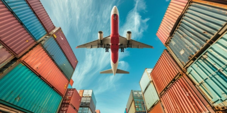 cargo vracht vliegtuig haven container