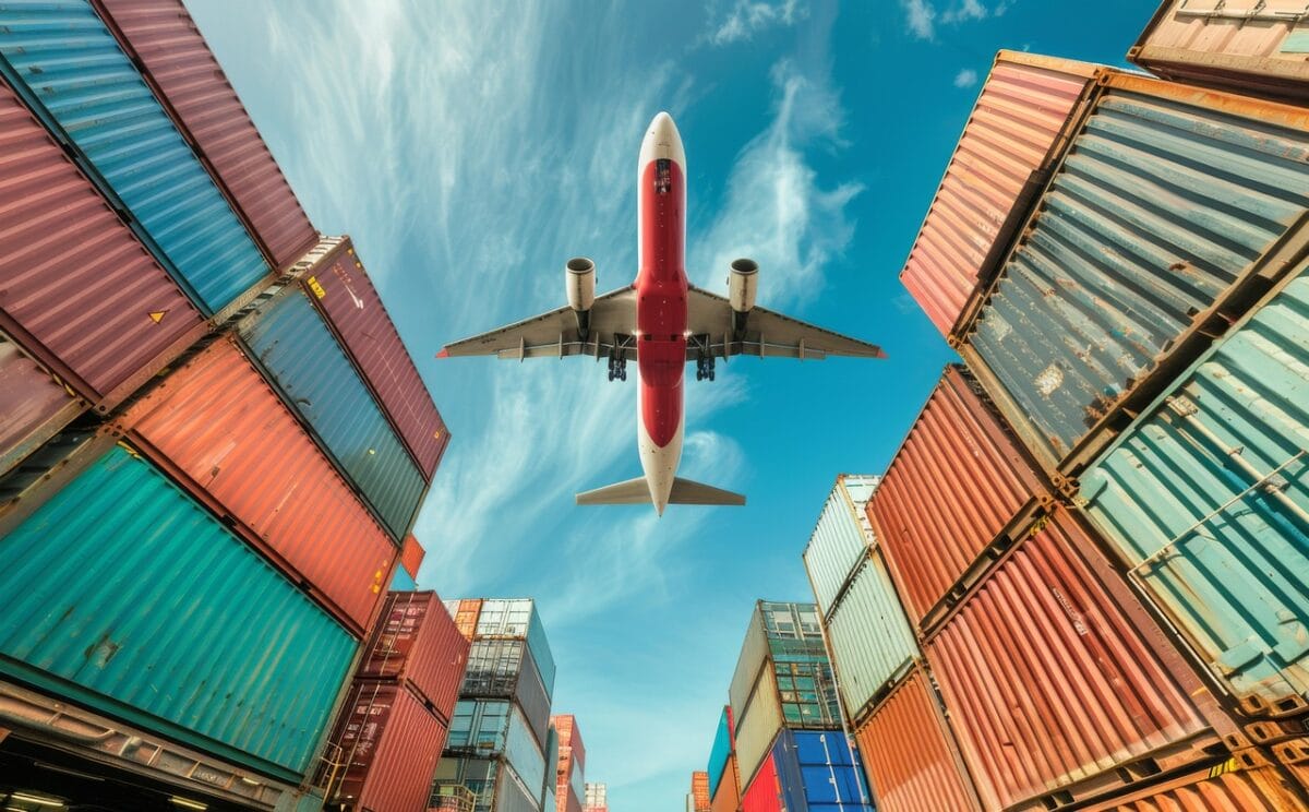 cargo vracht vliegtuig haven container