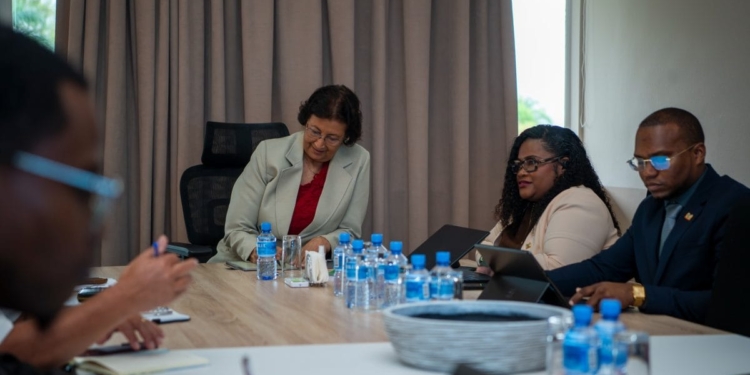 PURP presenteert voortgang aan president Simons en plant versterking damwand langs Surinamerivier