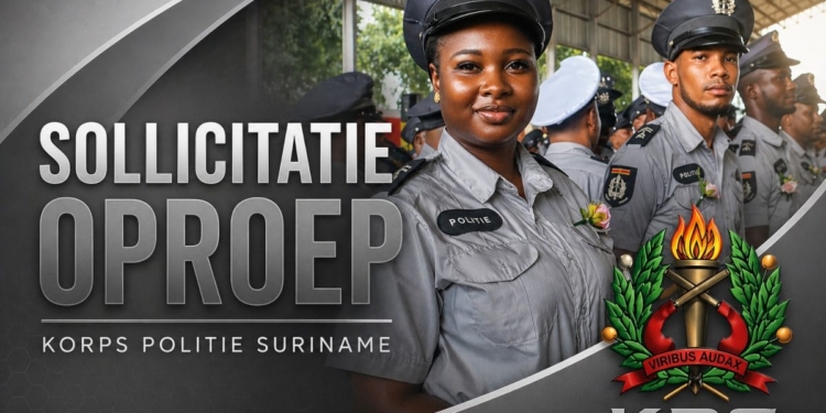 Korps Politie Suriname opent inschrijving voor nieuwe opleiding tot aspirant agent.