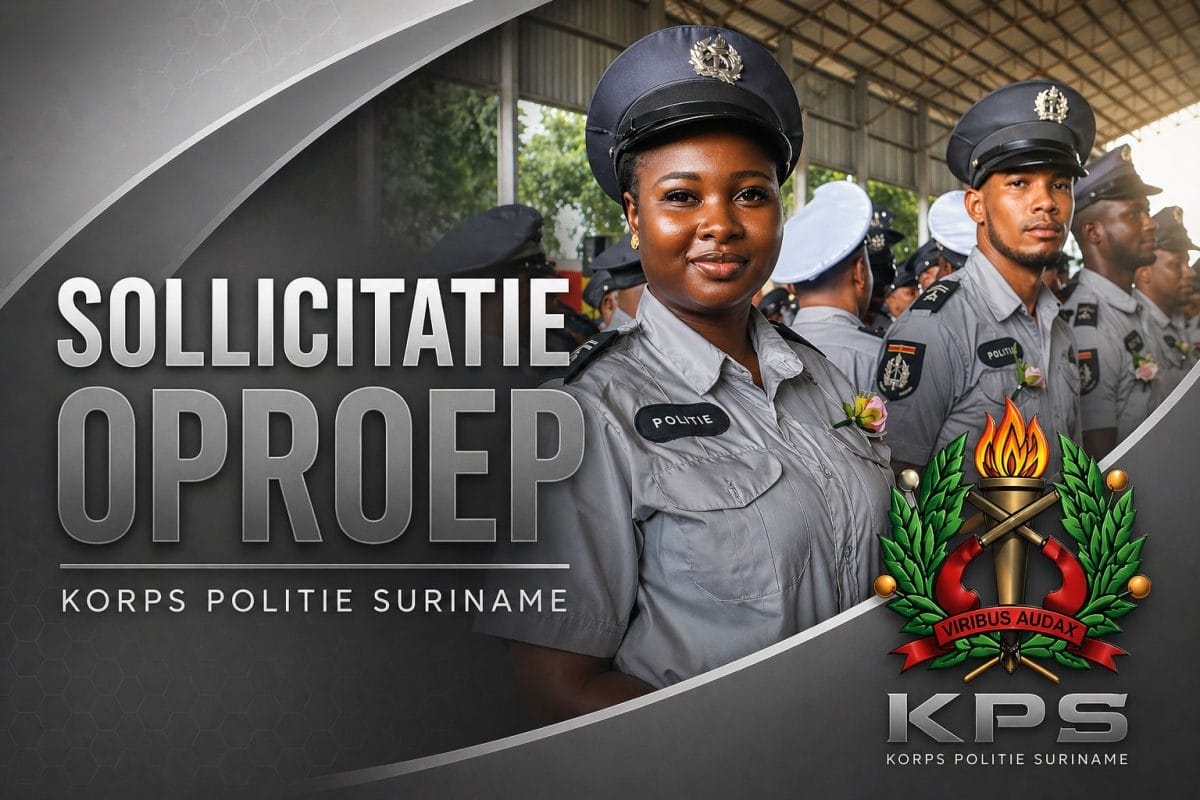 Korps Politie Suriname opent inschrijving voor nieuwe opleiding tot aspirant agent.