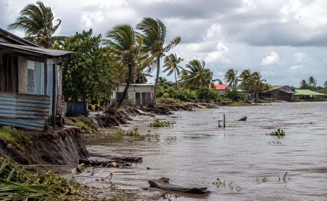 Coronie extra kwetsbaar voor klimaatverandering.