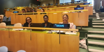 De Surinaamse delegatie tijdens het VN High Level Political Forum on Sustainable Development (HLPF) 2026 in New York. Foto: CDS