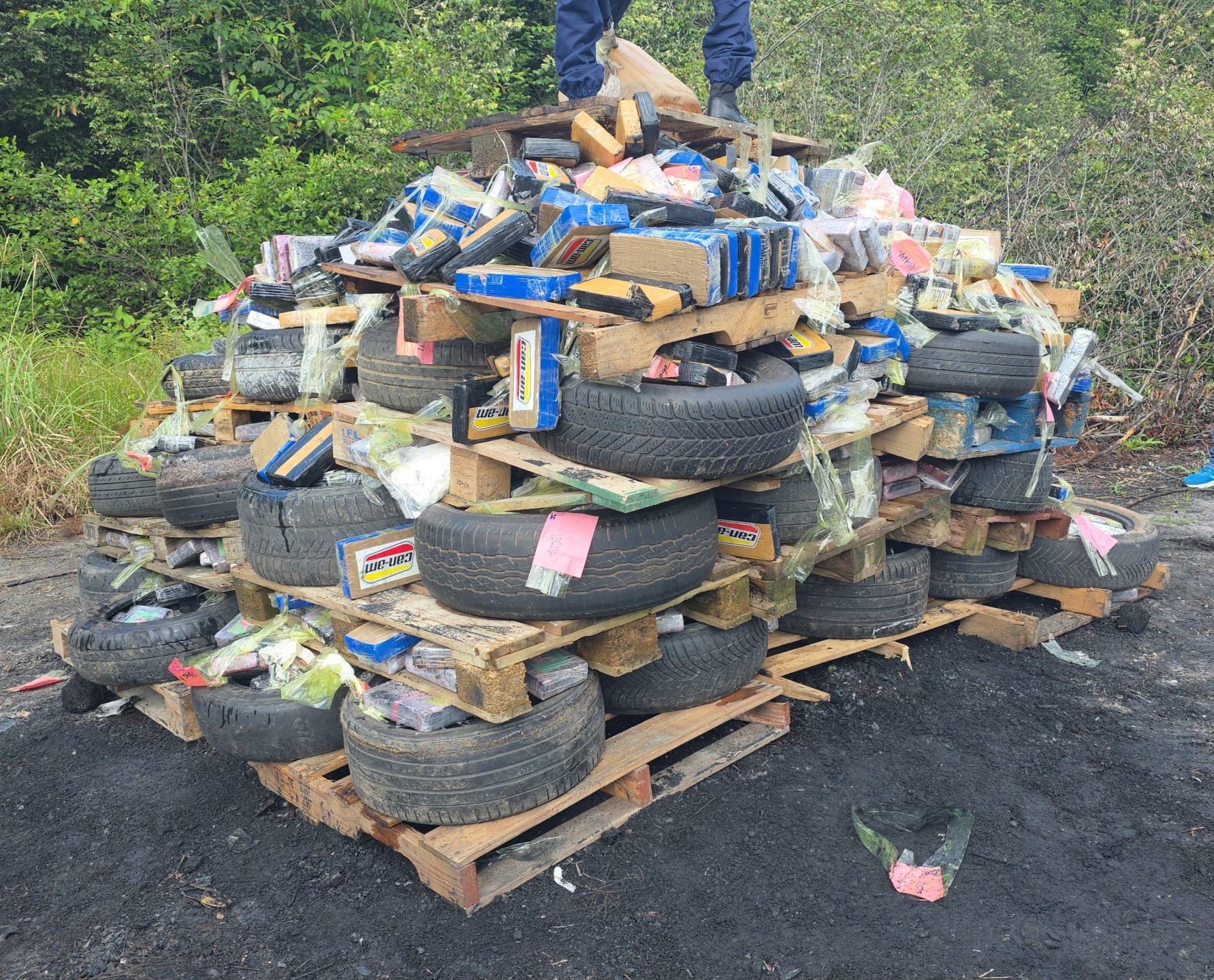 JIT vernietigt bijna twee ton drugs in Kraka district Para. Foto: KPS