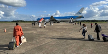 Wel AOW-korting, geen €5000. Foto: KLM- kist op Zanderij
